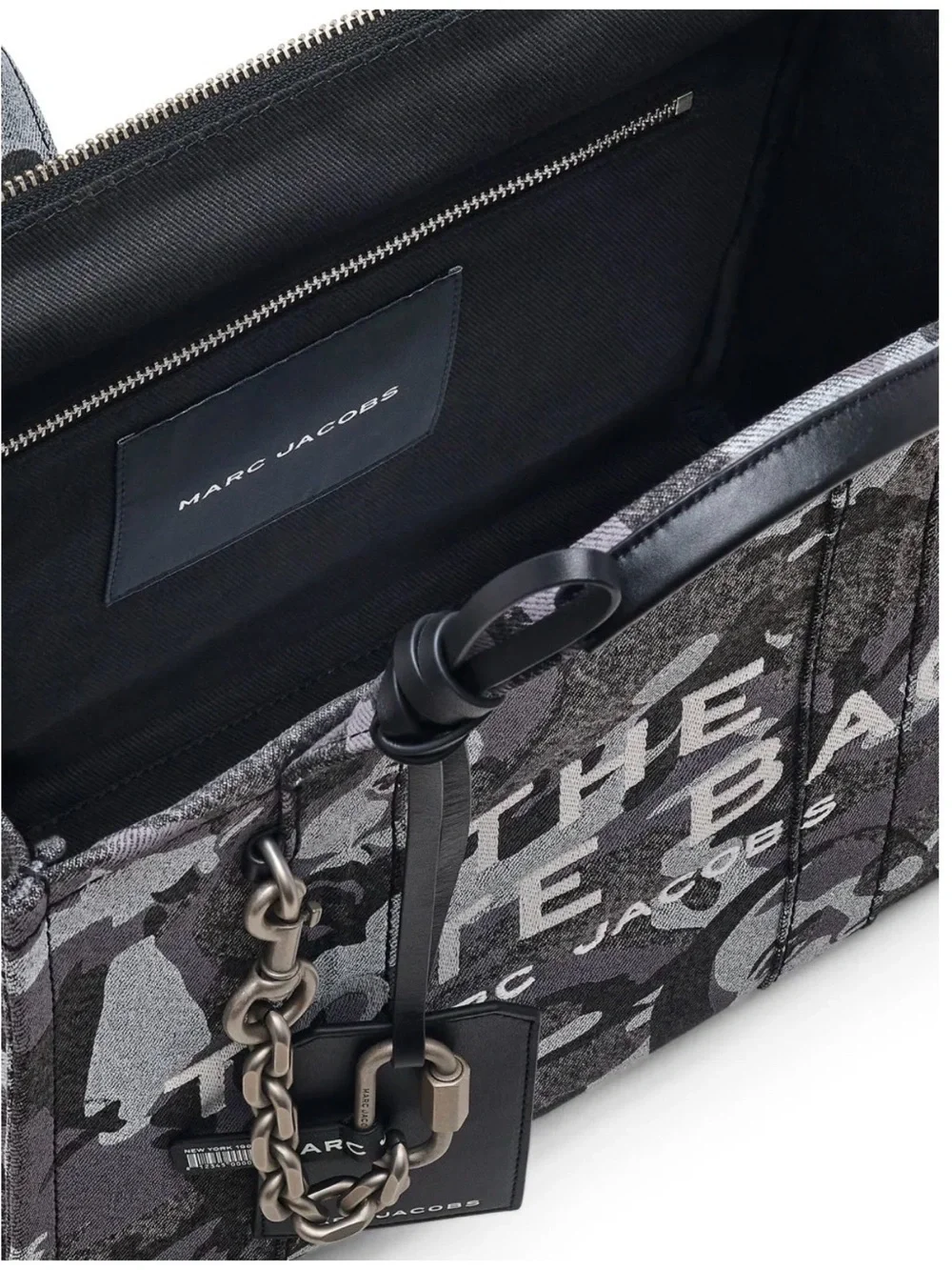 Marc Jacobs The Tote Bag Marc Camo Denim Black & Grey Medium Tote - Picture 4 of 7